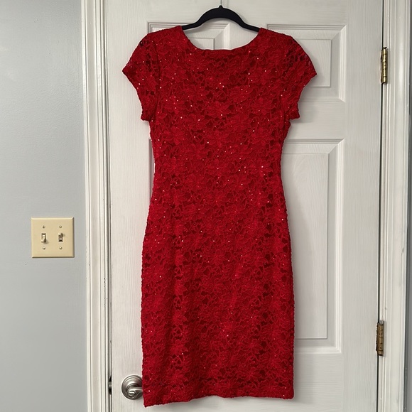 🍒Gorgeous Connect apparel, sequence cherry red dress size 8 “NWT” - Picture 2 of 9